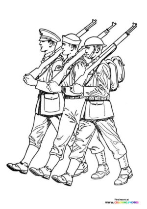 Marching soliders coloring page