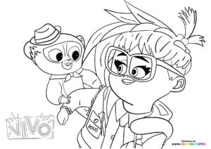 Vivo and Gabriela hanging out - Coloring Pages for kids