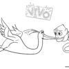 Stork carrying Vivo coloring page