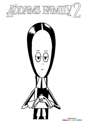 Wednesday from Addams Family 2 coloring page
