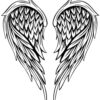 Angel wings coloring for adults