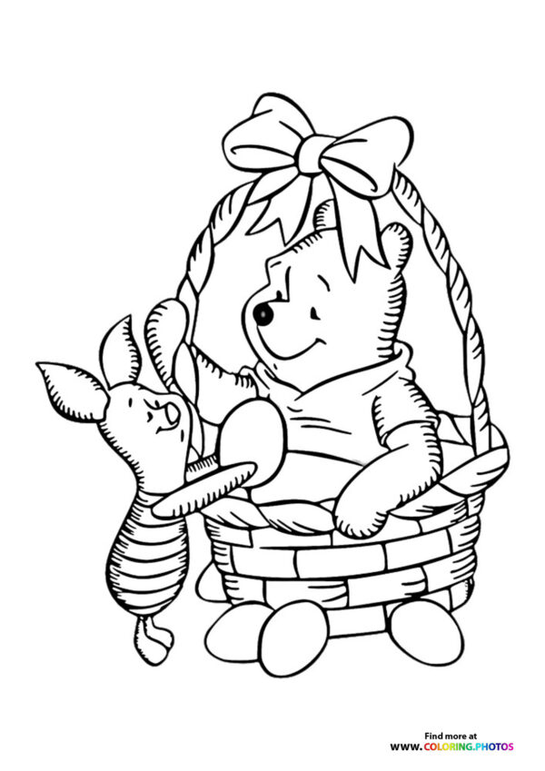 Winnie the Pooh Easter coloring page