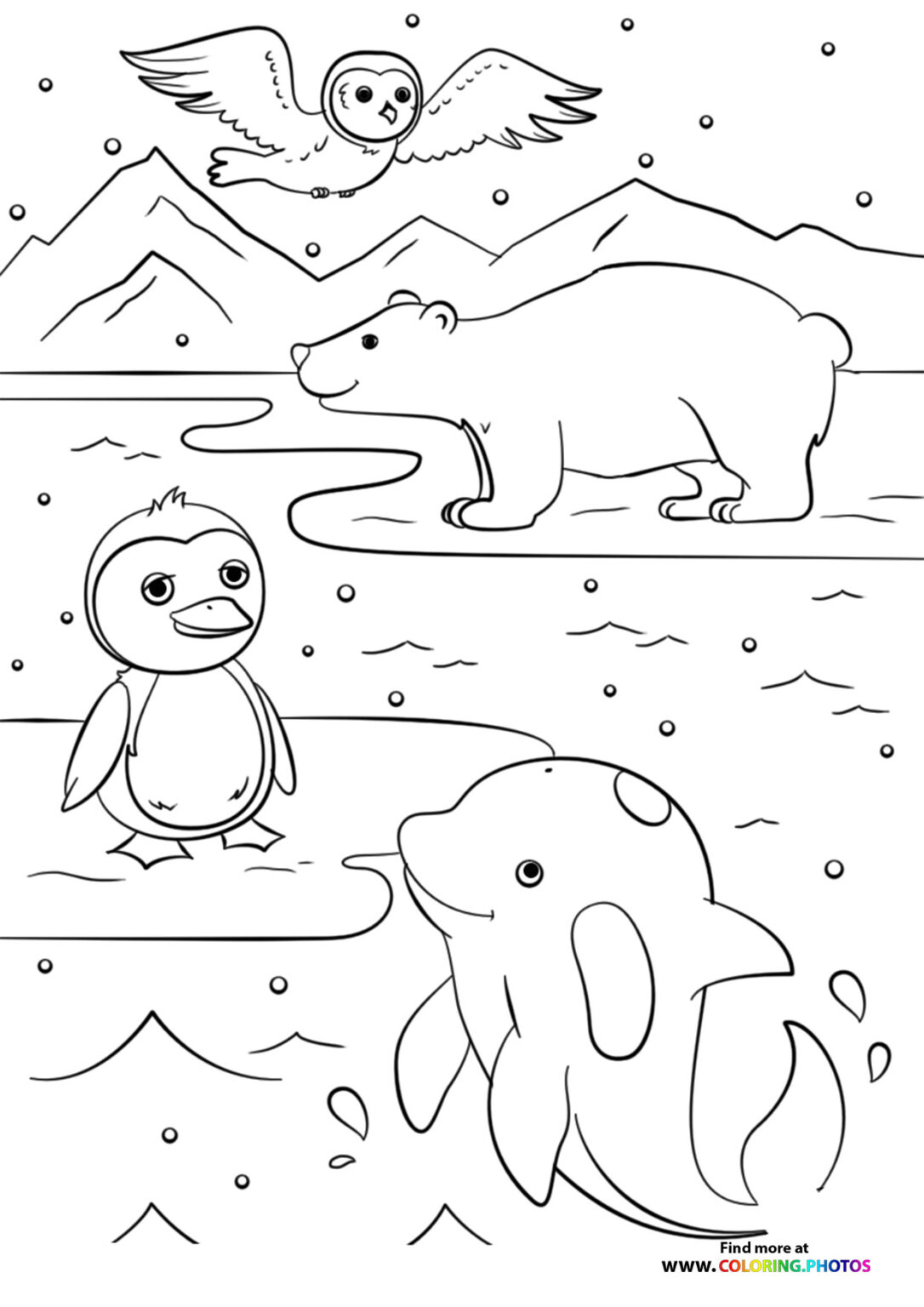 Winter animals Coloring Pages for kids