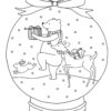 Winter animals in snow globe coloring page