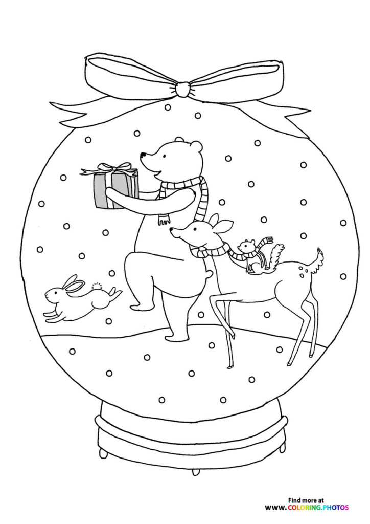 Snow globes Coloring Pages for kids Free and easy print or download