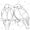 Winter animals coloring page