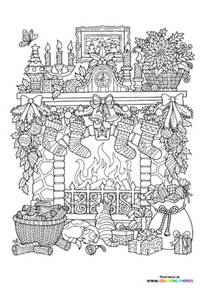 Winter christmas mood coloring page