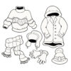 Winter clothing coloring page