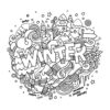 Winter theme wreath coloring page
