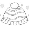 Winter hat coloring page