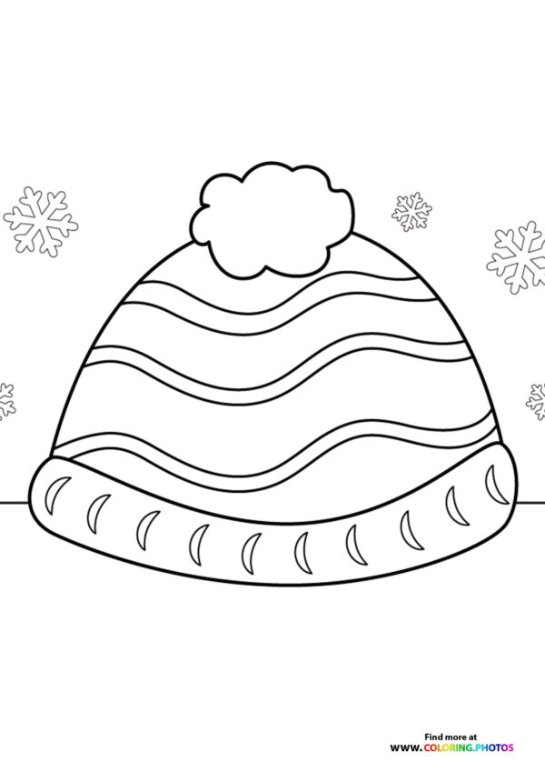 Winter hat coloring page