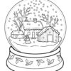 Winter snow globe coloring page