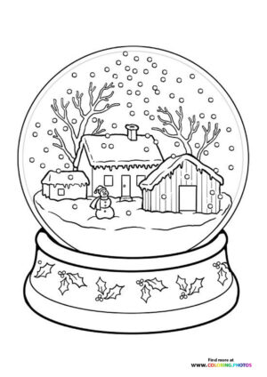 Winter snow globe coloring page