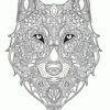 Wolf coloring page for adults