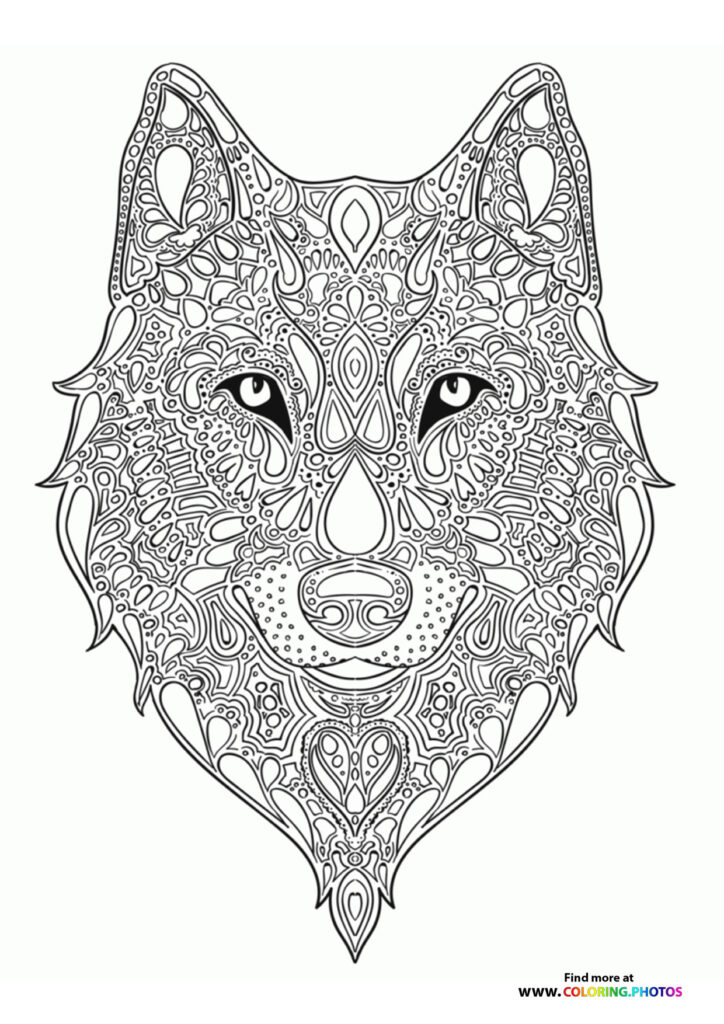Wolf coloring page for adults - Coloring Pages for kids