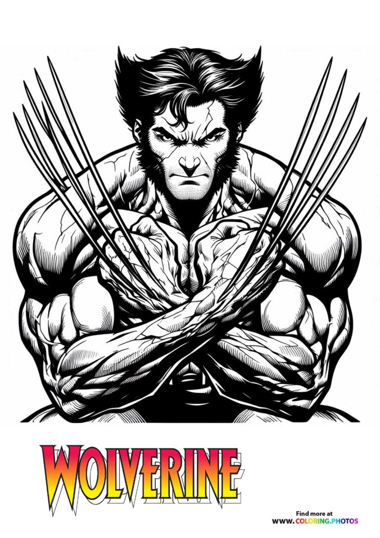 Wolverine Coloring Pages for - Wolverine Showing Him Muscles Coloring Page 768x1086 