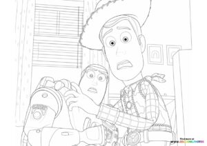 Woody and Buzz Scared Toy Story 5