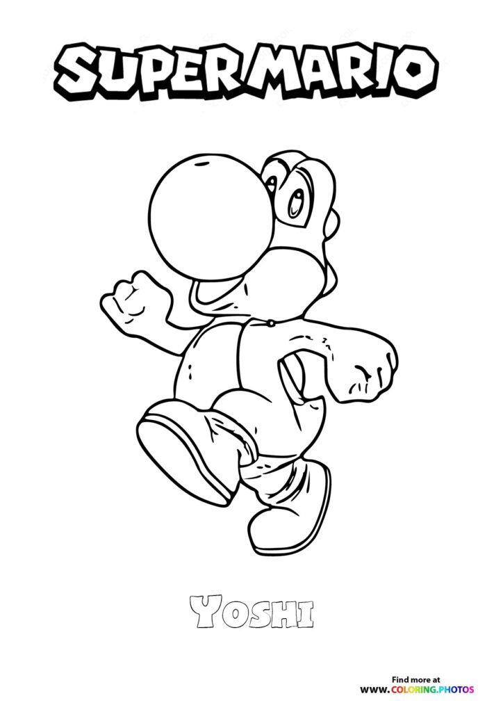 Yoshi from Super Mario - Coloring Pages for kids