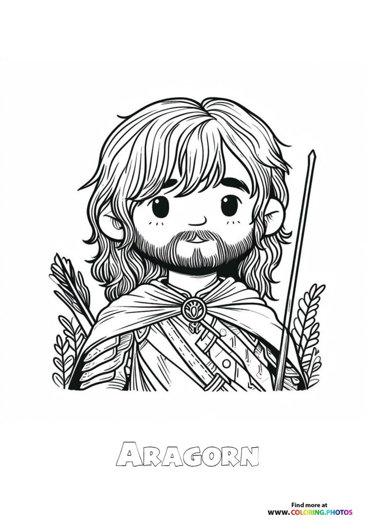 Young Aragorn - Coloring Pages for kids