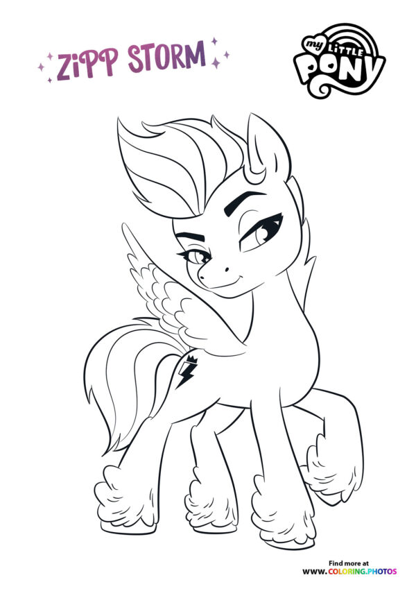 Zipp Storm looking cute coloring page