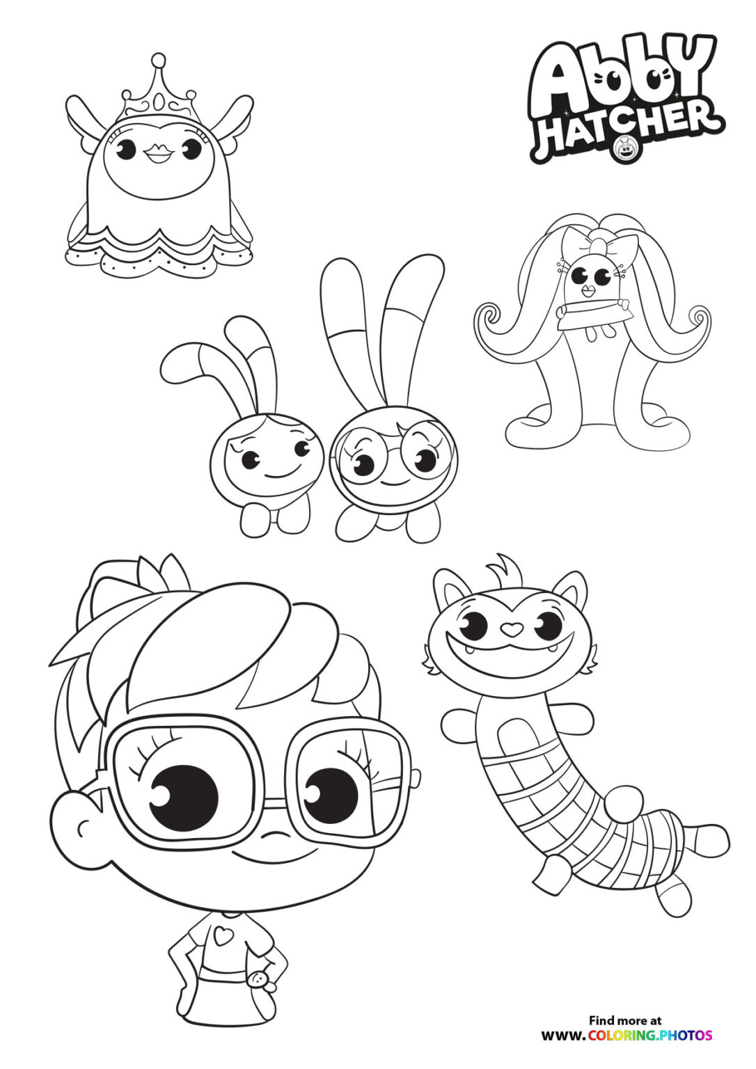 Abby Hatcher and her friends - Coloring Pages for kids