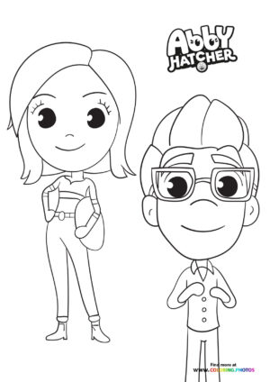 Mom and Dad from Abby Hatcher coloring page