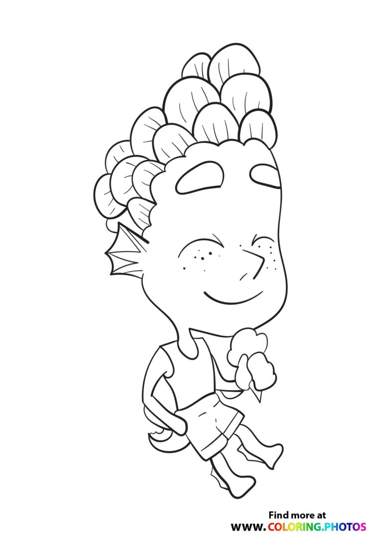Luca Alberto in his sea form - Coloring Pages for kids