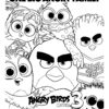 Angry Birds Movie 3 poster coloring page with Red and the whole flock crowded together