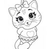 Cute cat coloring page
