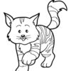 Cat animal walking coloring page