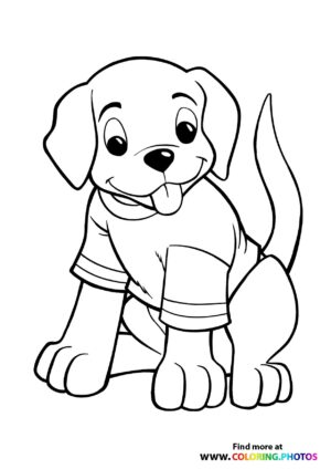 Cute dog coloring page