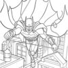 Batman flying coloring page
