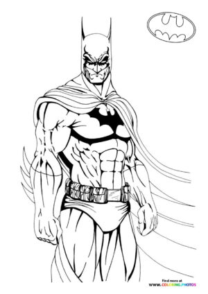 Batman looking menacing coloring page