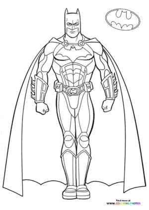 Batman posing for picture coloring page