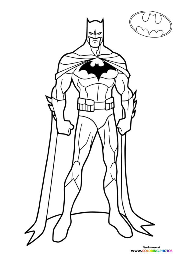 Batman looking strong coloring page