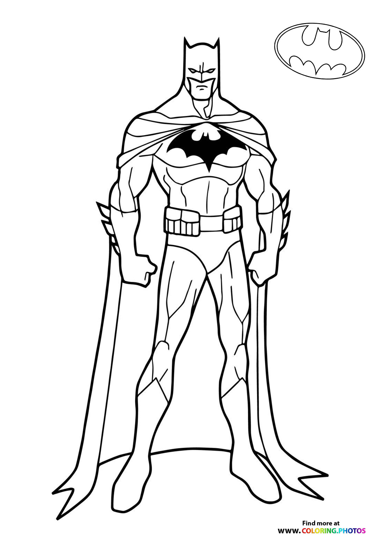 Batman looking strong - Coloring Pages for kids