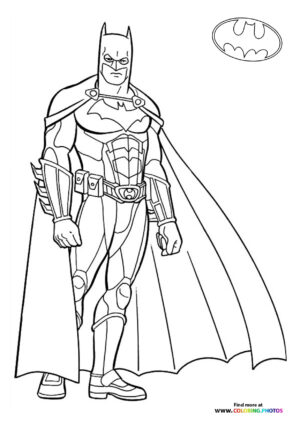 Batman with a cape coloring page