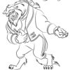 Beast dancing for Belle coloring page