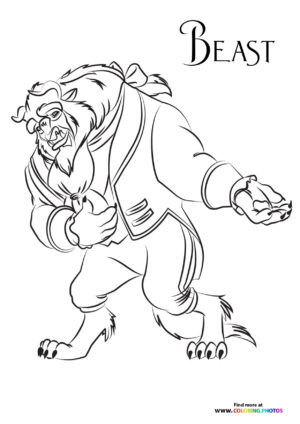 Beast dancing for Belle coloring page