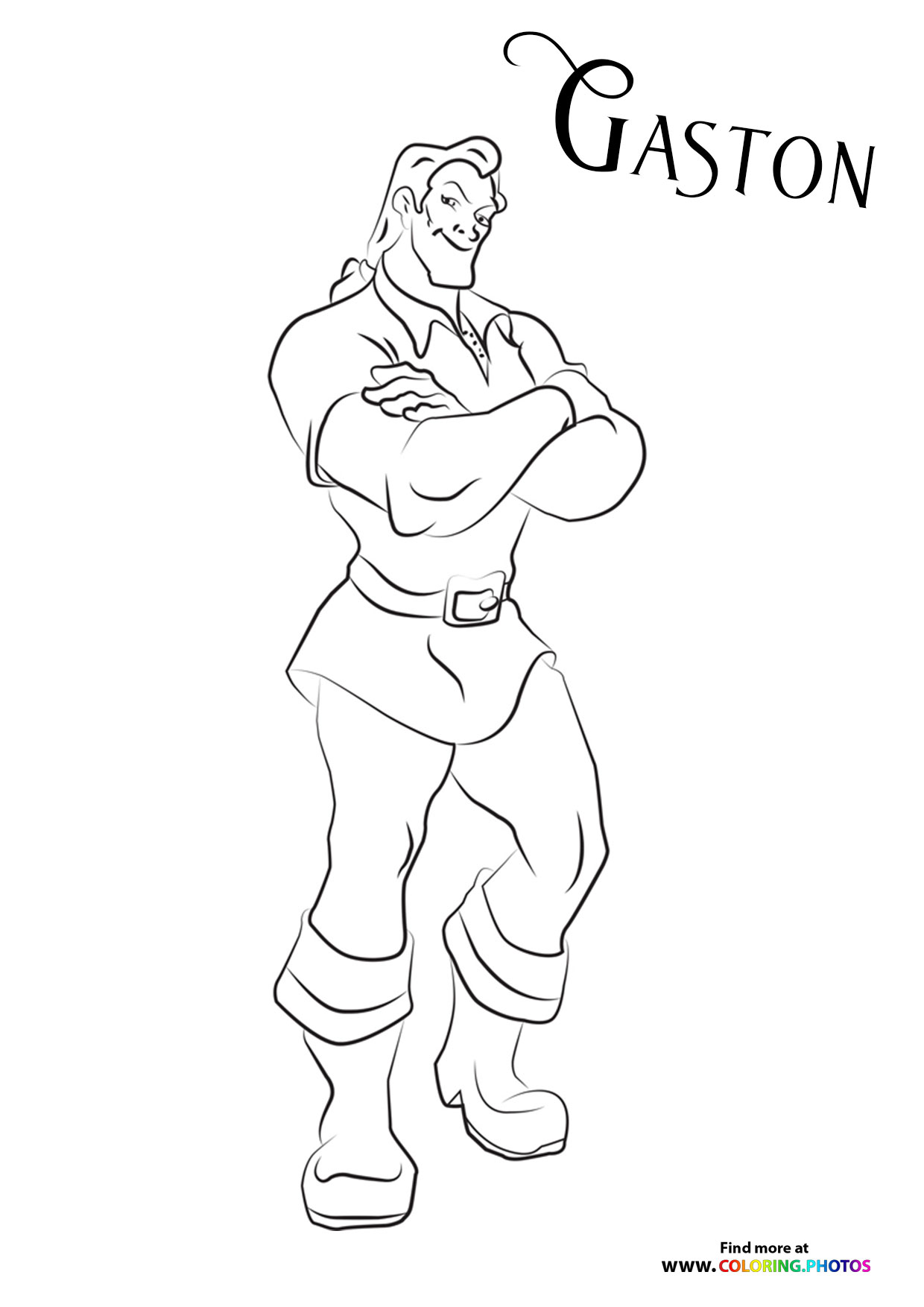 Gaston from Beauty and the Beast - Coloring Pages for kids