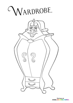 Wardrobe from Beauty and the Beast coloring page