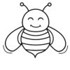 Bee flying coloring page