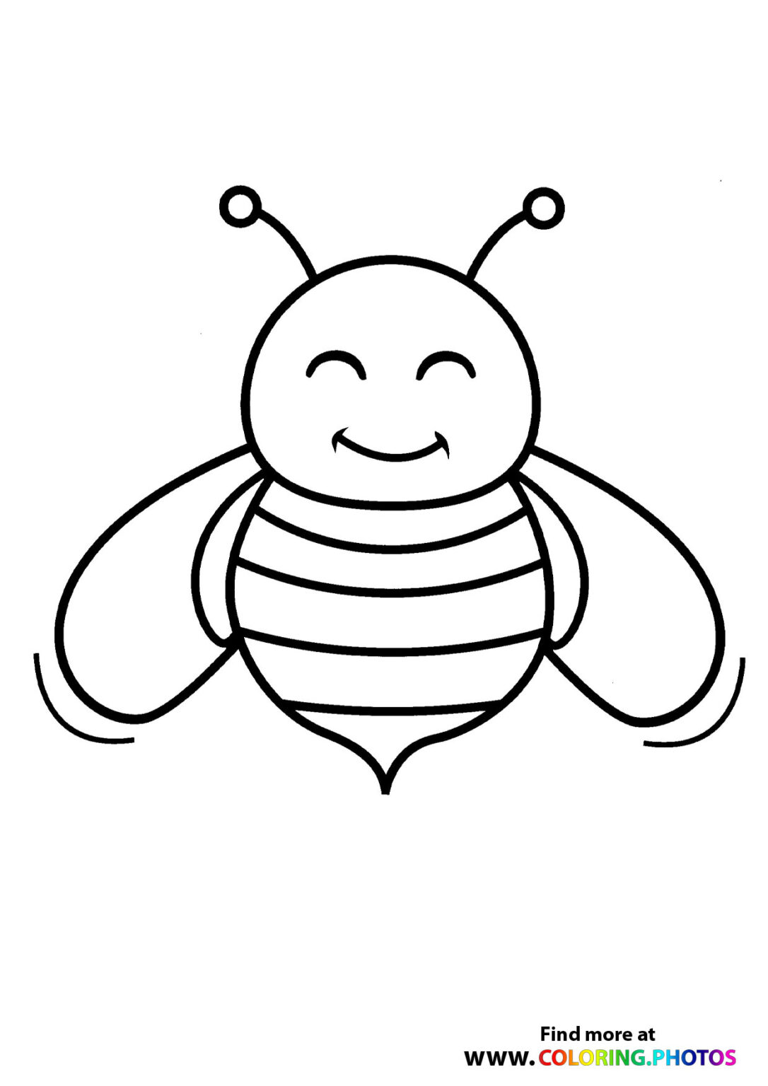 Bee flying Coloring Pages for kids