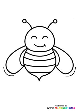 Bee flying coloring page