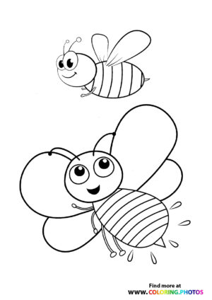 Bees flying and having fun