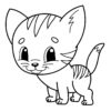 Cute little cat coloring page