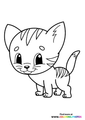 Cute little cat coloring page