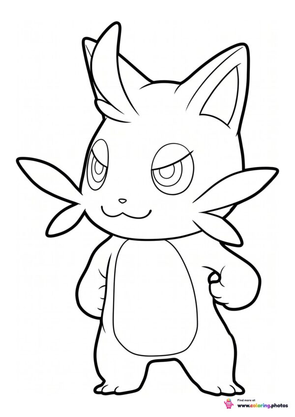 Cattiva the pink cat Pal from Palworld coloring page