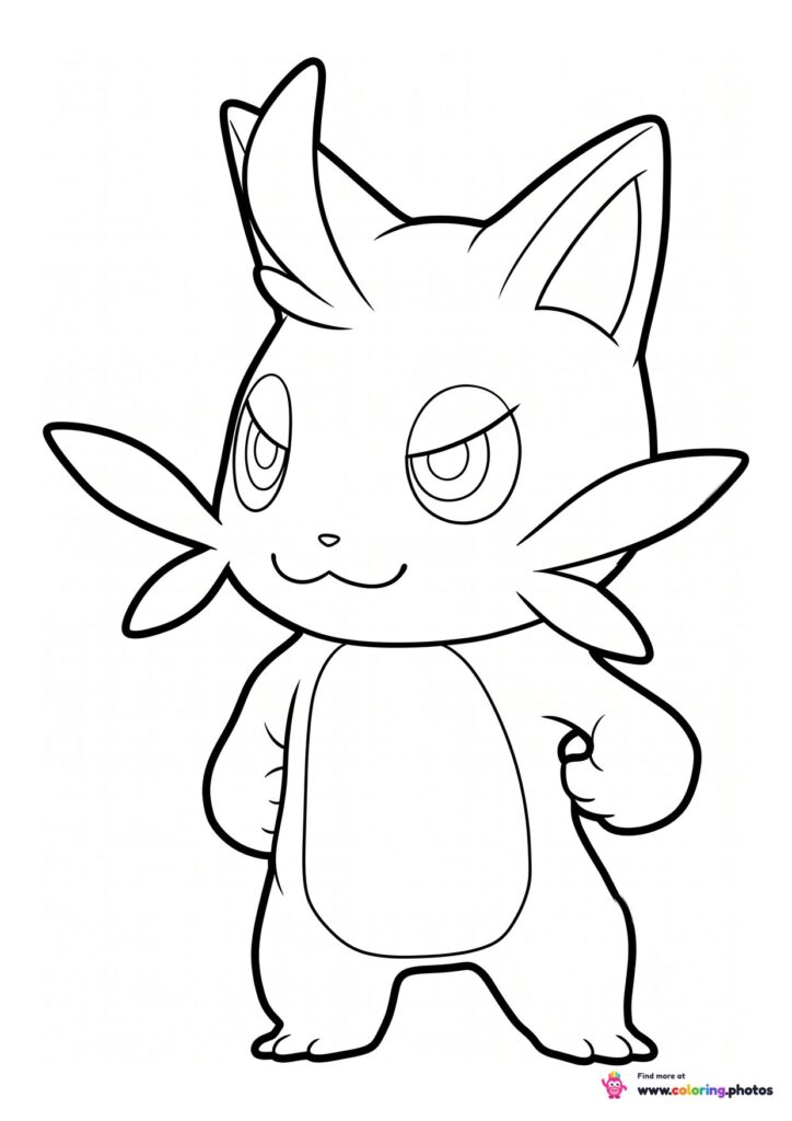 Cattiva the pink cat Pal from Palworld coloring page