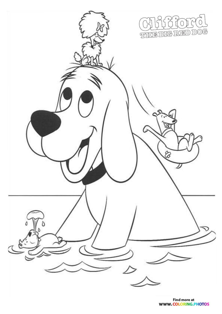Clifford the Big Red Dog Coloring Pages for kids Free and easy